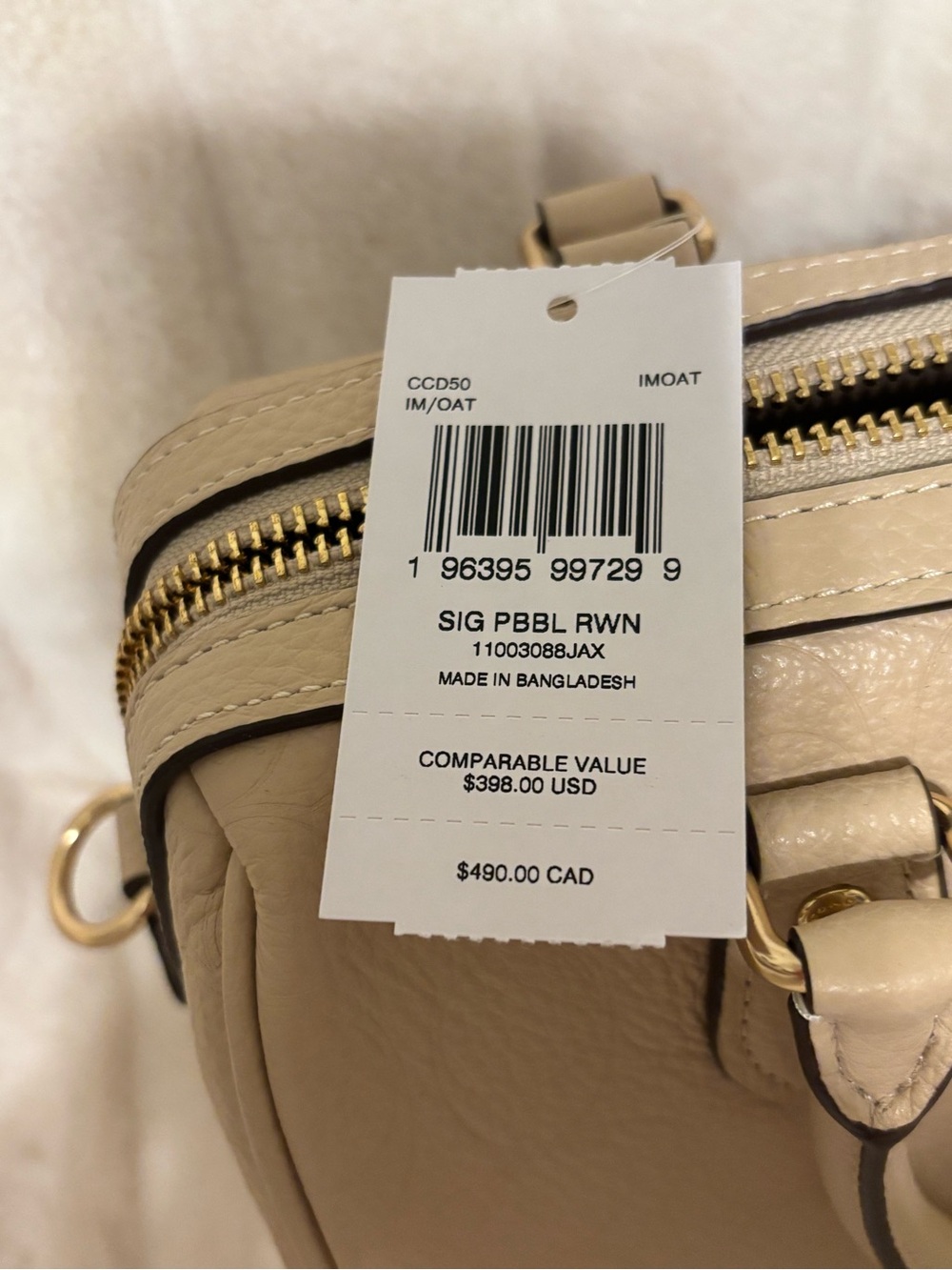NWT Coach Rowan Leather Satchel and Card Case Wallet Set - Oat - Picture 12 of 15
